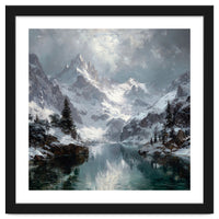 Majestic Snow-Capped Alpine Peaks Reflecting