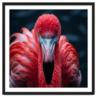 Close Up Flamingo Face With Water Droplets