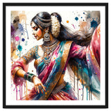 Hindu Woman Dancer With Jewelry And Sari thumbnail