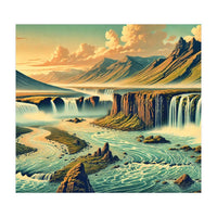 Vintage Iceland, Landscape Poster (Print Only)