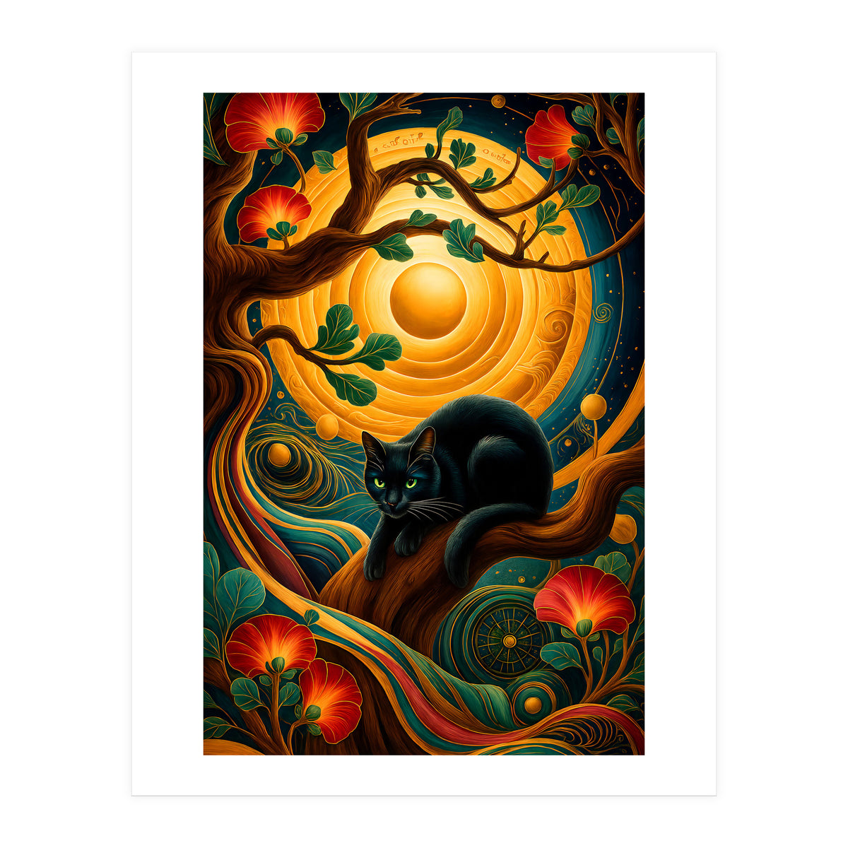 Black Cat Retro Contemporer (Print Only)