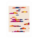 Totem Clouds, Colorful Sky Vibrant Eclectic Bohemian, Abstract Positivity Good Vibes Boho Contemporary Modern Painting (Print Only) thumbnail