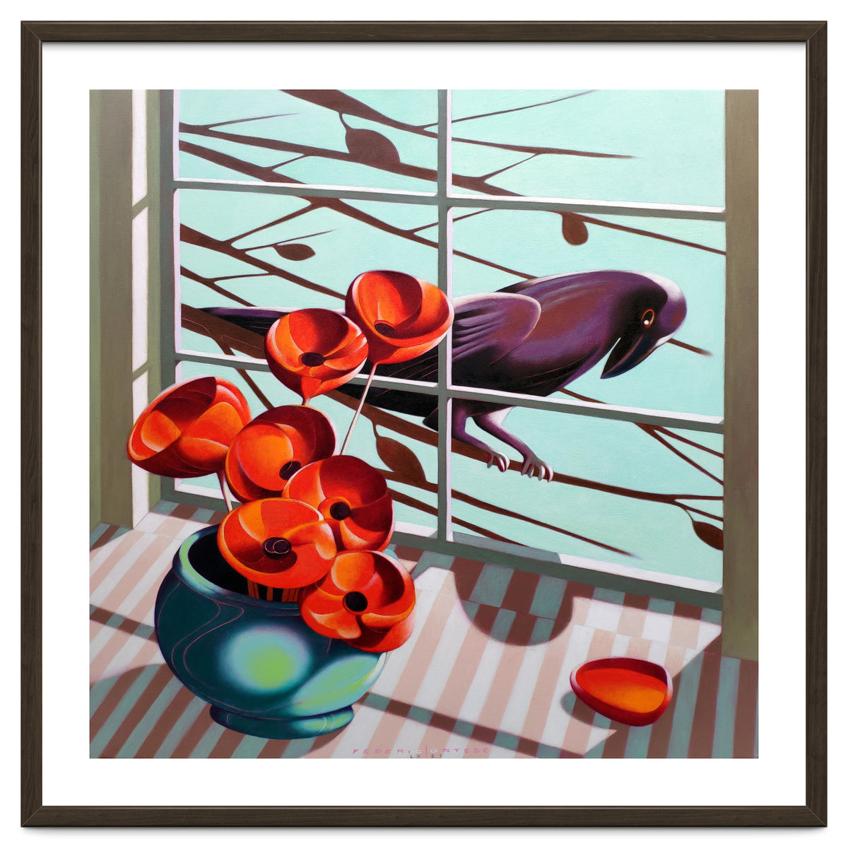 A crow outside the window