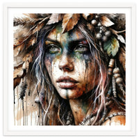 Autumn Leaf Druid Woman Portrait