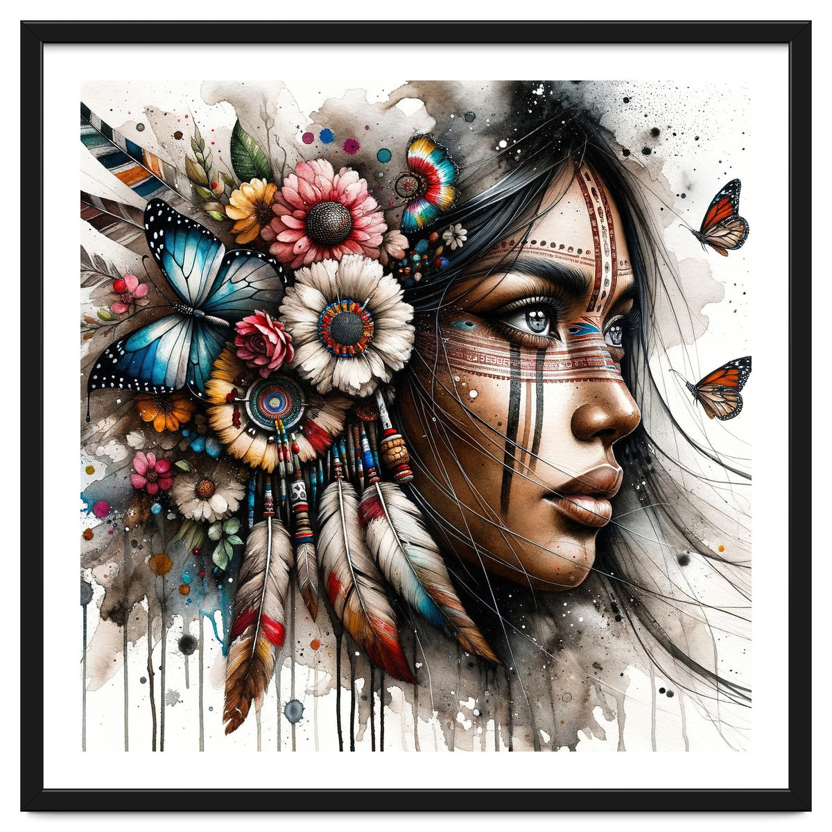 Watercolor Native American Woman #2