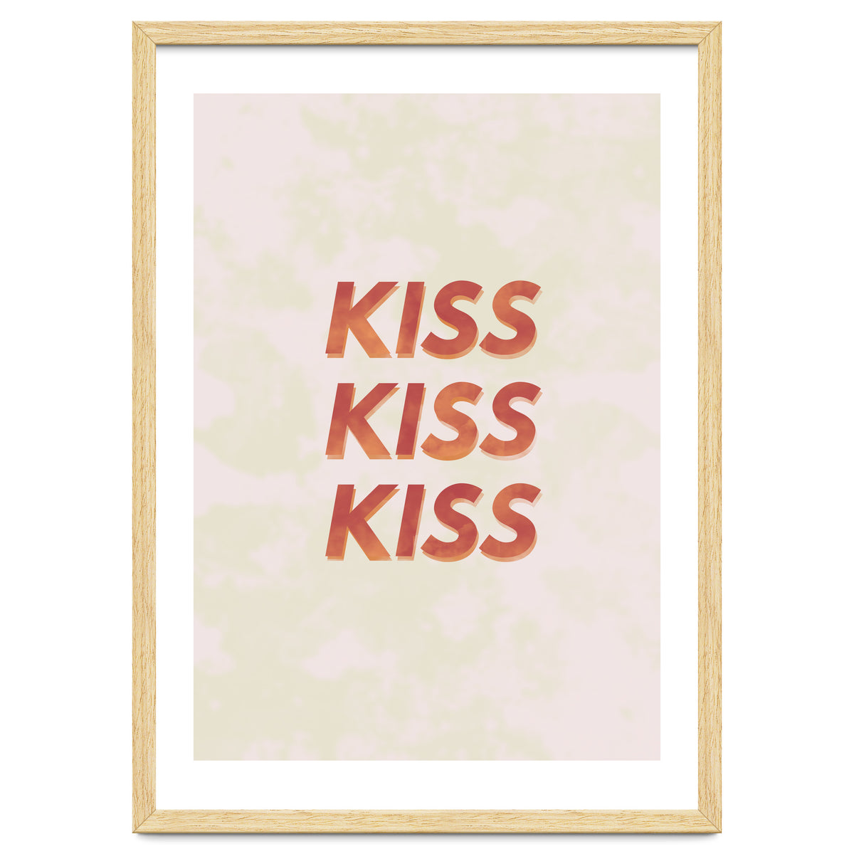 Kiss Kiss Kiss Love Typography