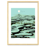 Dreamy Lake, Pastel Nature Botanical Jungle Landscape, Travel Pond Forest Plants Bohemian, Eclectic Scenic thumbnail