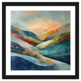 Abstract Mountain Landscape Painting with Textured Rolling Hills thumbnail