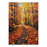 Sun-Drenched Golden Forest Path with Vibrant Autumn Foliage (Print Only) thumbnail