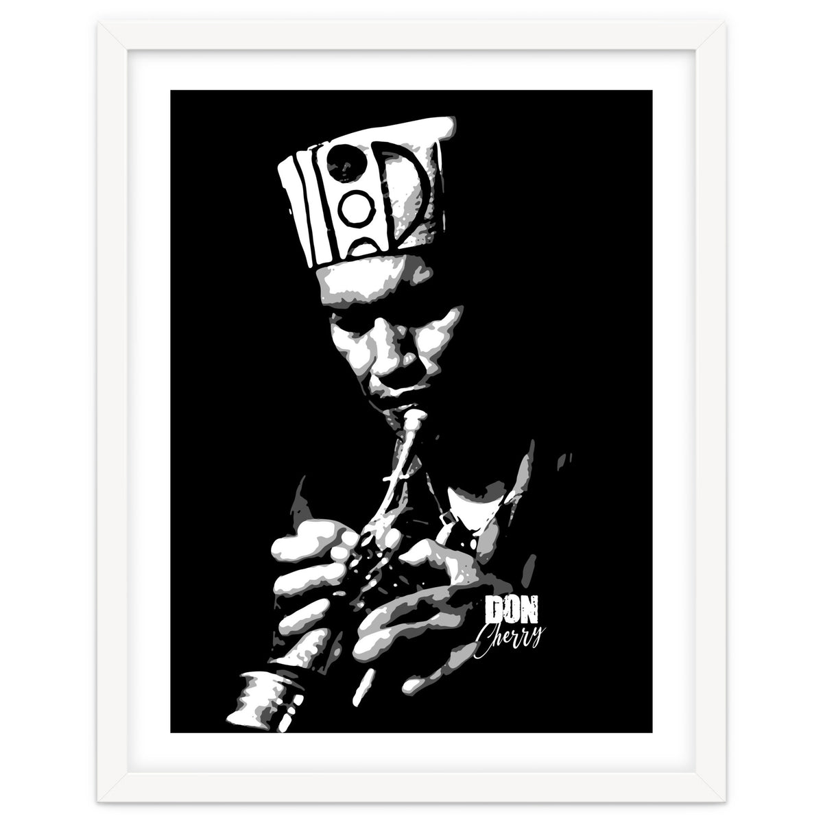 Don Cherry Trumpeter Jazz Music Legend in Grayscale