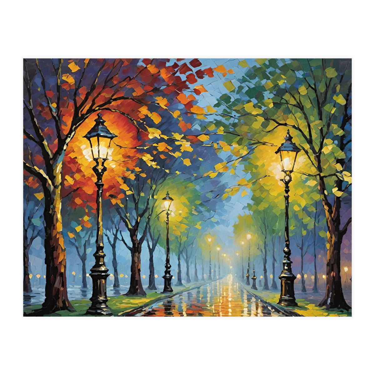 Rainy Abstract Art Nature (Print Only)