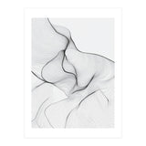 Abstract Black And White Flowing Lines Organic Form (Print Only) thumbnail