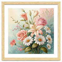 Elegant Pastel Floral Bouquet Illustration