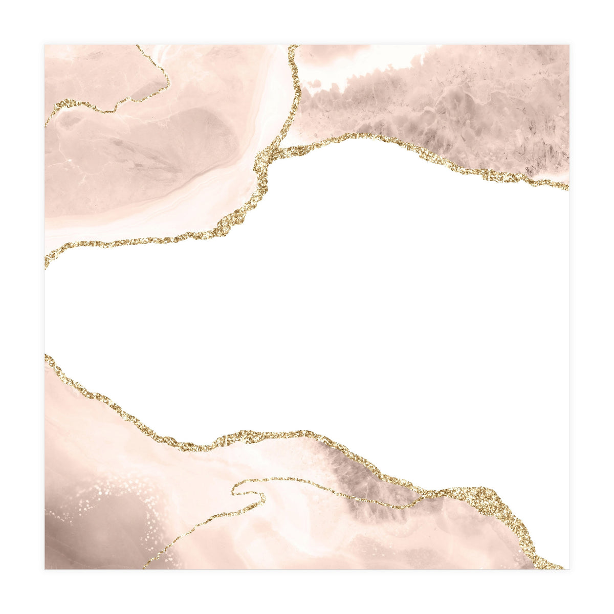 Ivory & Gold Agate Texture 06  (Print Only)