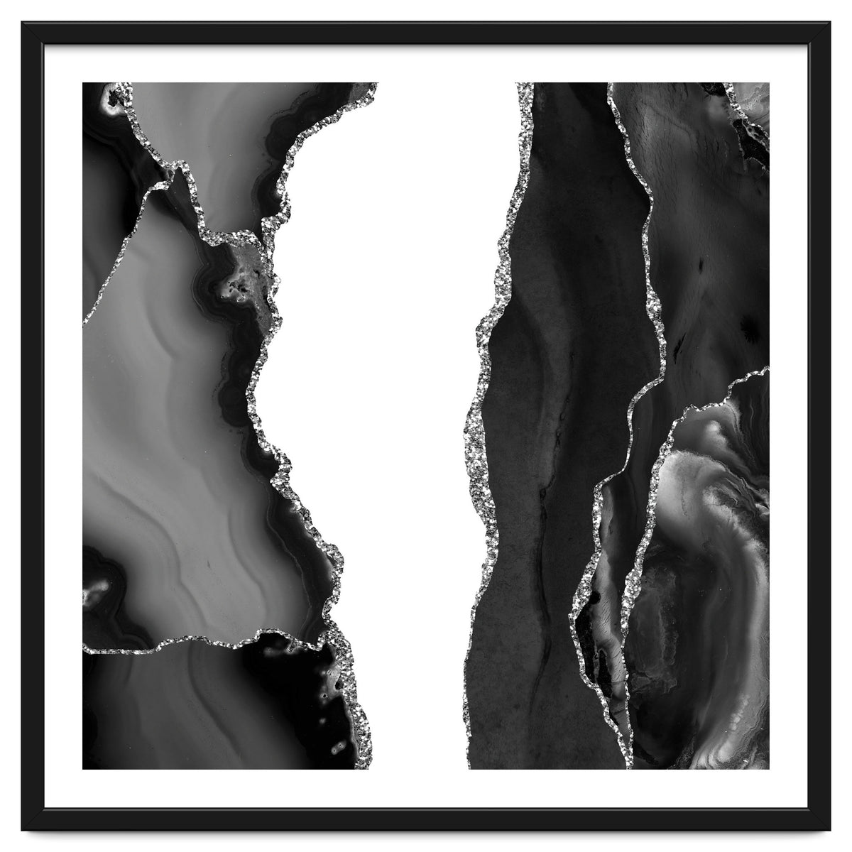 Black & Silver Agate Texture 07