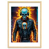 Fiery Skeleton Biker In Headphones thumbnail