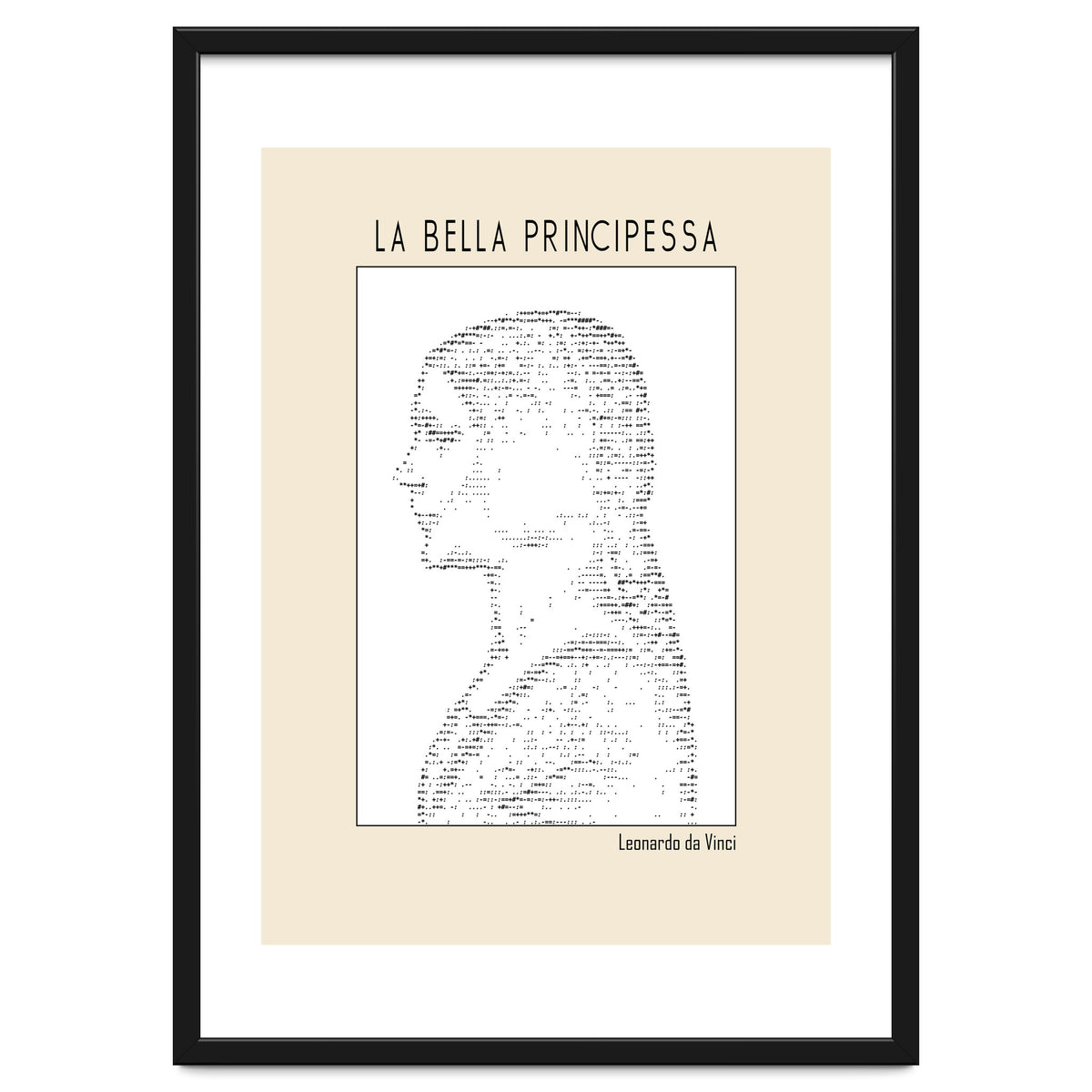 La Bella Principessa – Leonardo Da Vinci Ascii Art
