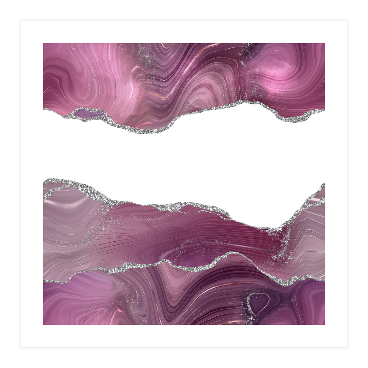 Mauve & Silver Agate Texture 08  (Print Only)