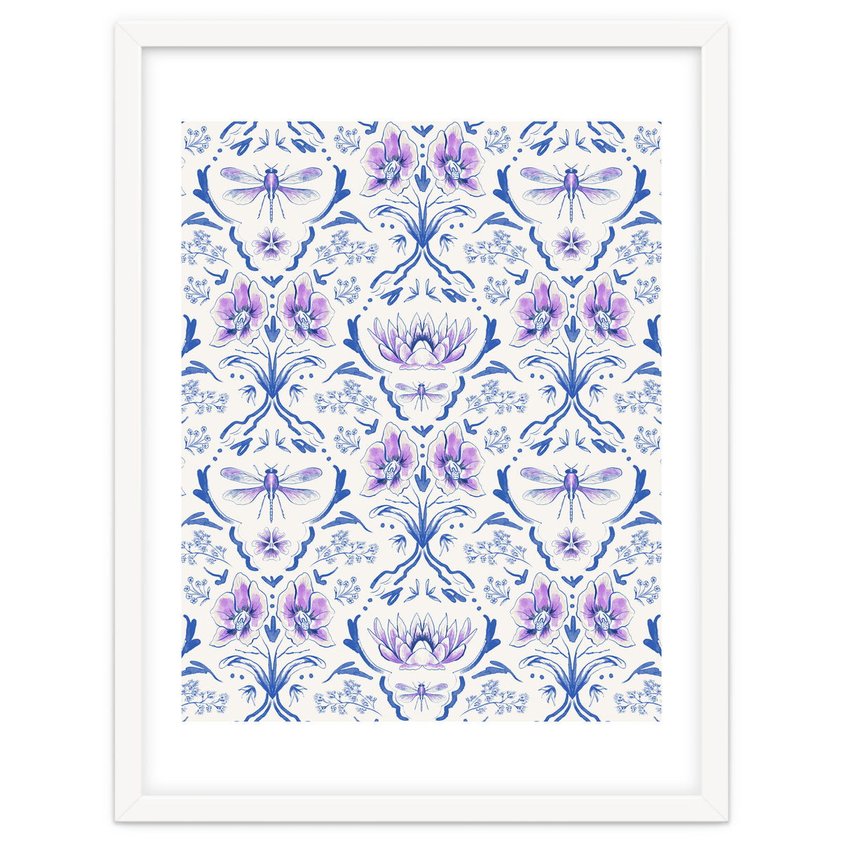 Bohemian Garden Blue Pattern