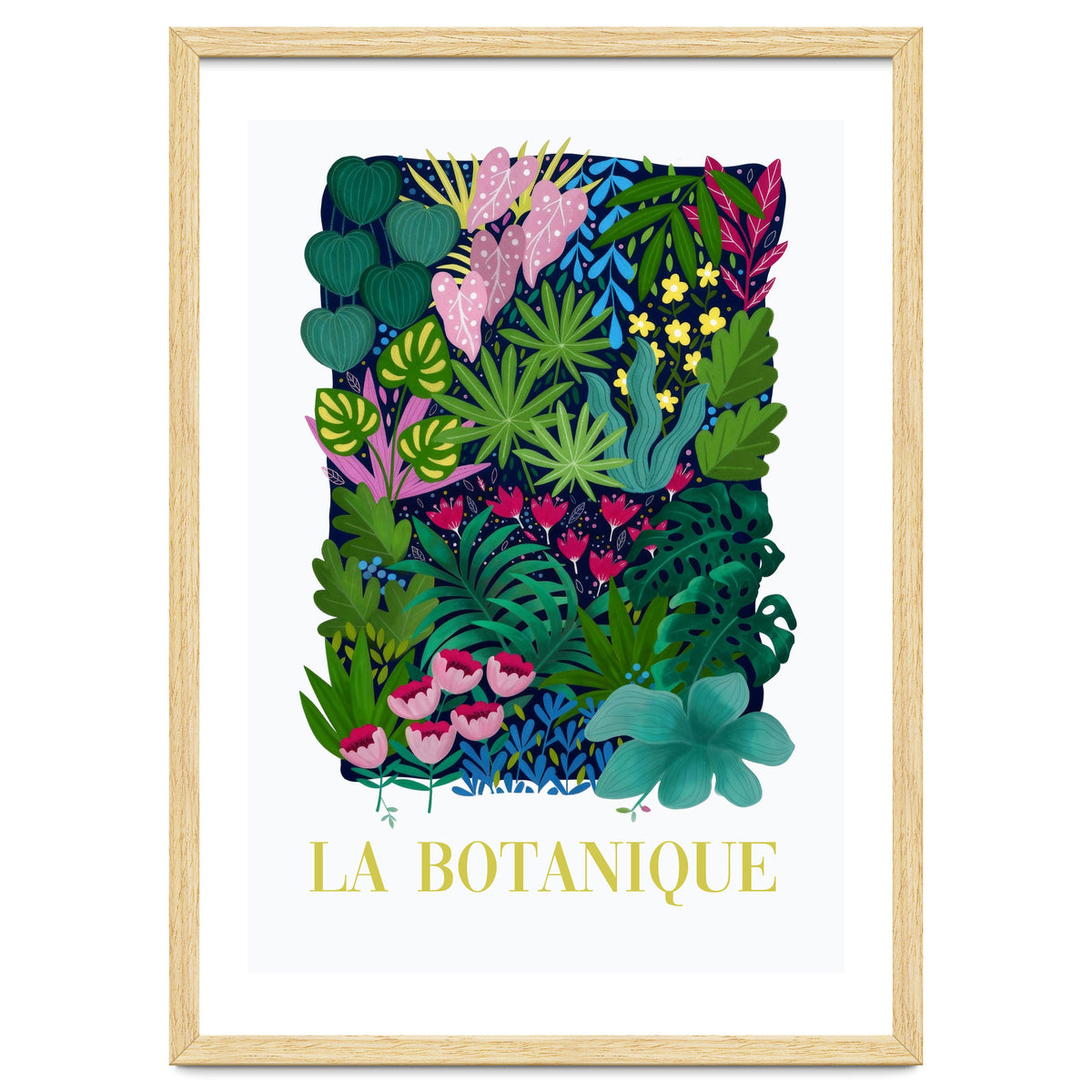 La Botanique, Botanical Garden, Colorful Jungle Print, Boho FLower Market