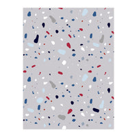 Modern Gray Blue Rounded Terrazzo (Print Only)