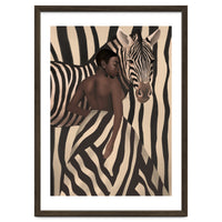 Woman And Zebra In Bold Stripes