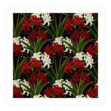 Red and White Spider Lily Flower Print Elegant Botanical Japanese Inspired Floral Artwork (Print Only) thumbnail