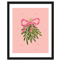 Mistletoe And Pink Bow