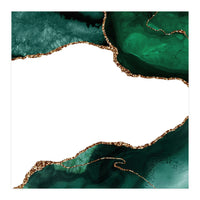 Emerald & Gold Agate Texture 11 (Print Only)