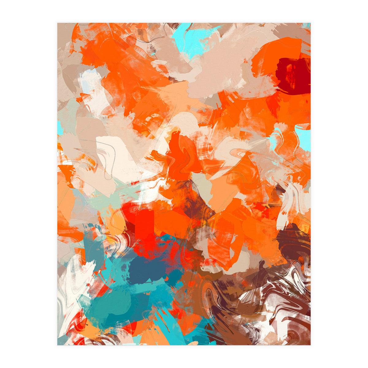 Pleasure, Abstract Painting Summer, Positivity Modern Bohemian Pop of Color Bright Good Vibes (Print Only)