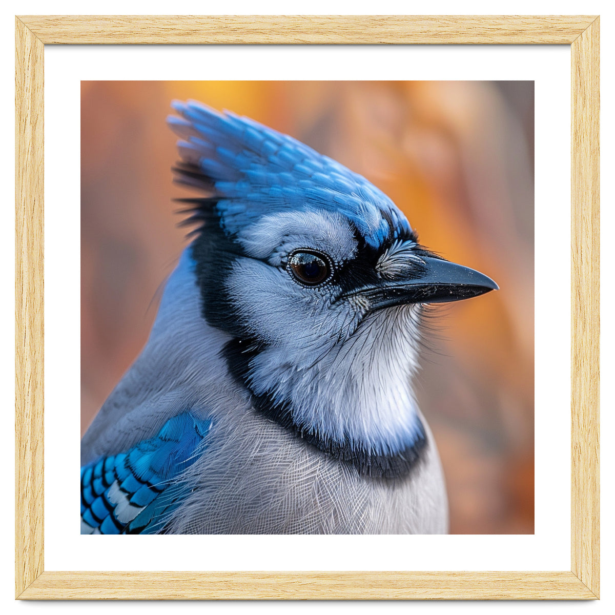 Blue Jay Bird Close Up Detailed Portrait
