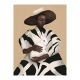 Woman In Stripes Holding A White Rabbit (Print Only) thumbnail