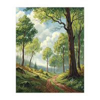 Vibrant Summer Forest Landscape Painting (Print Only)