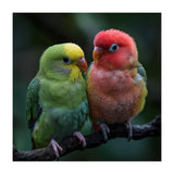 Two Lovebirds Sitting Together On A Branch (Print Only) thumbnail