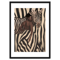 Woman And Zebra In Bold Stripes