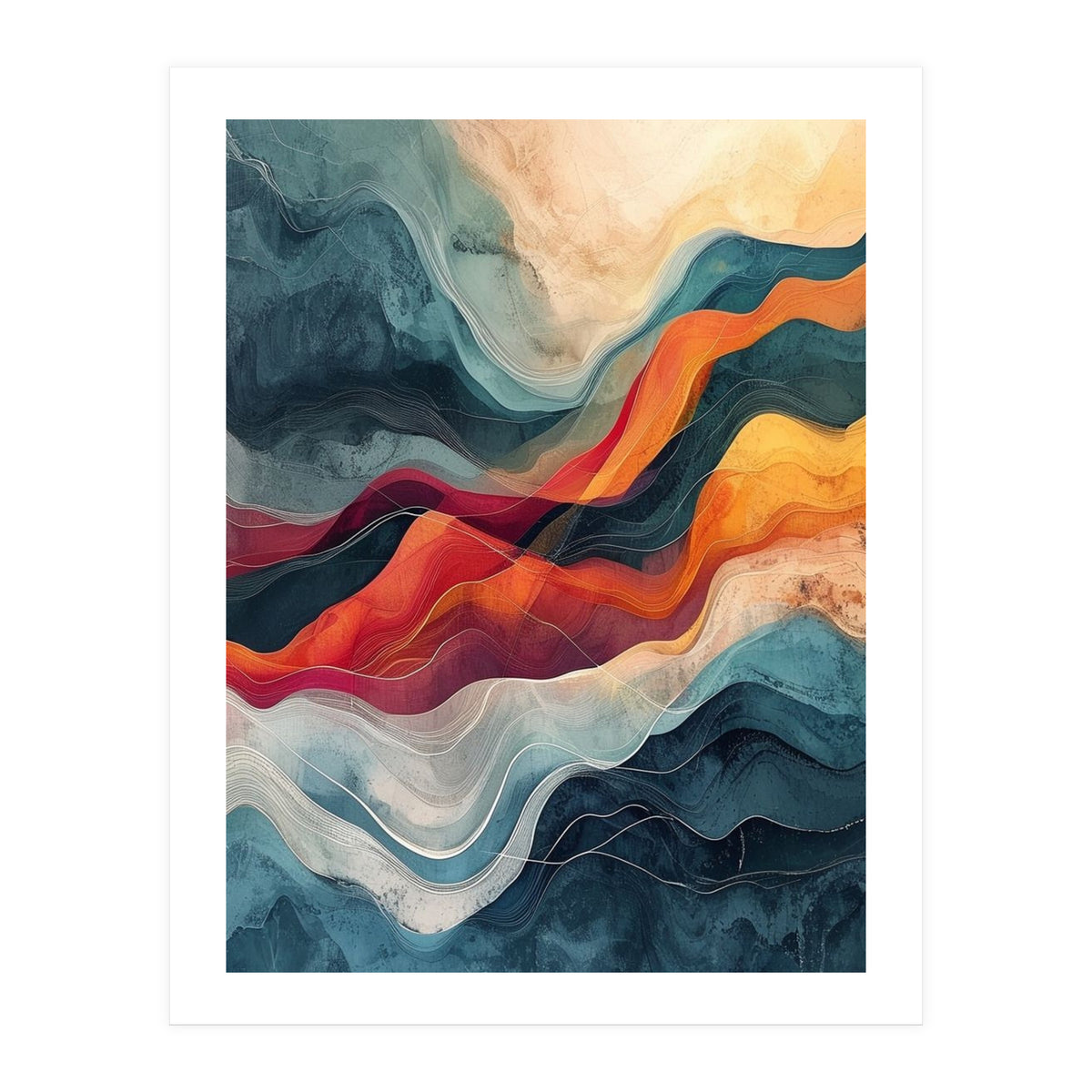 Abstract Flowing Mountain Landscape (Print Only)