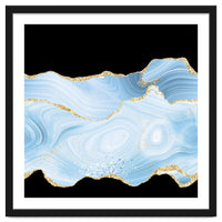 Blue & Gold Glitter Agate Texture 04