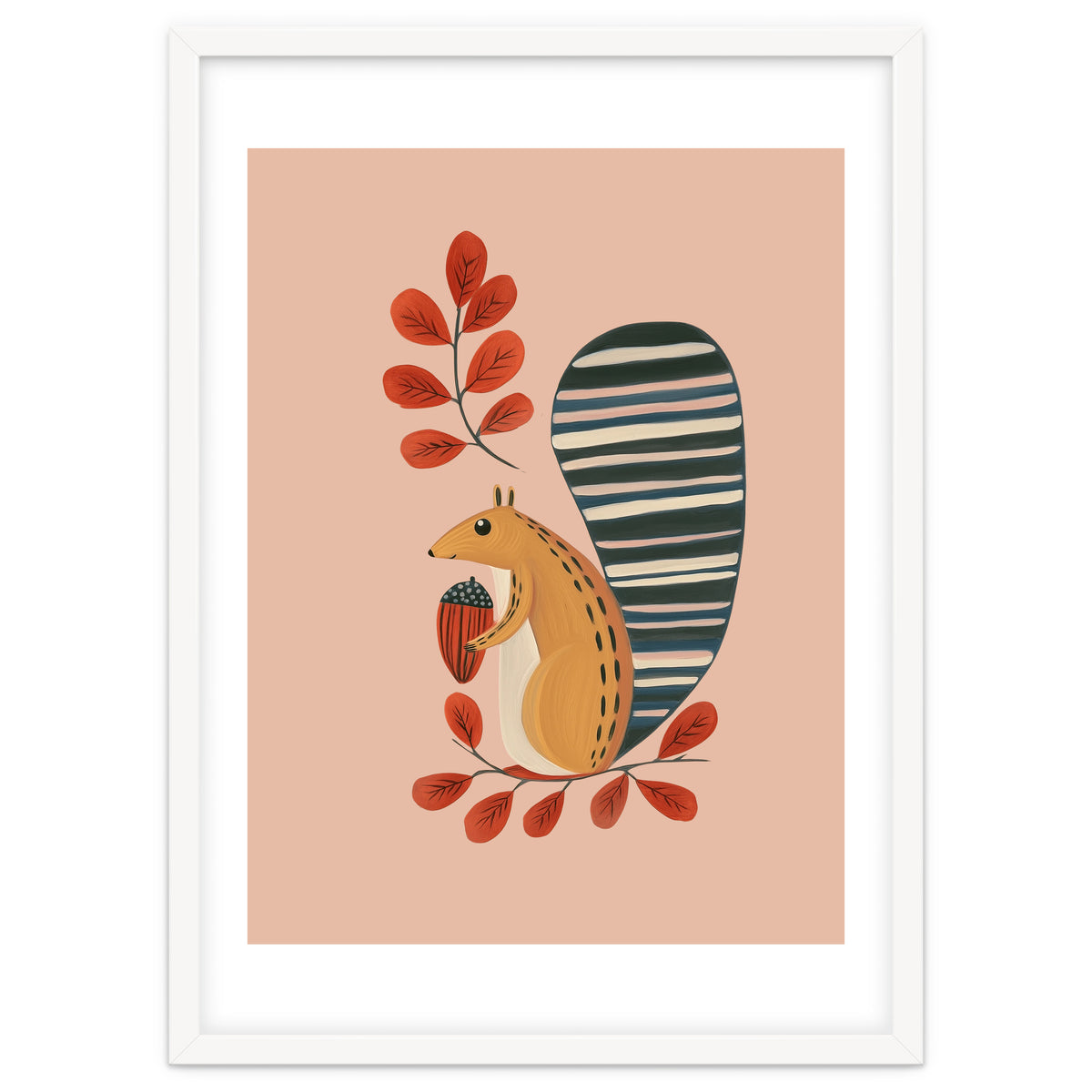 Squirrel In A Pink Autumn
