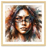 Powerful Tribal Warrior Woman Masked Gaze thumbnail