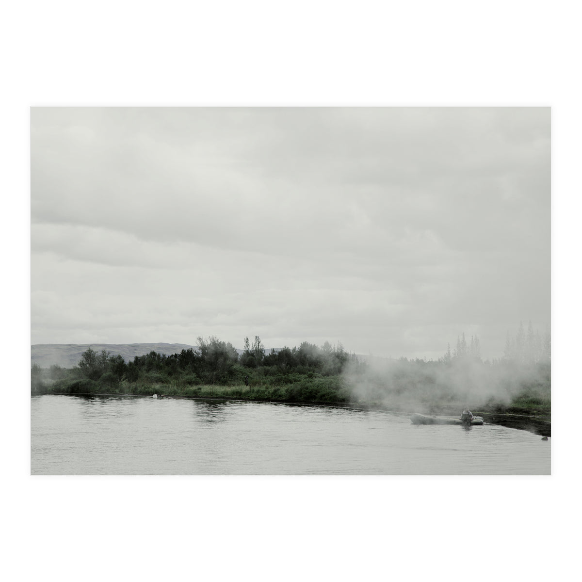 A boy on the boat in the geothermal lake - Iceland  (Print Only)
