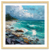 Coastal Turquoise Shoreline with Crashing Ocean Waves thumbnail