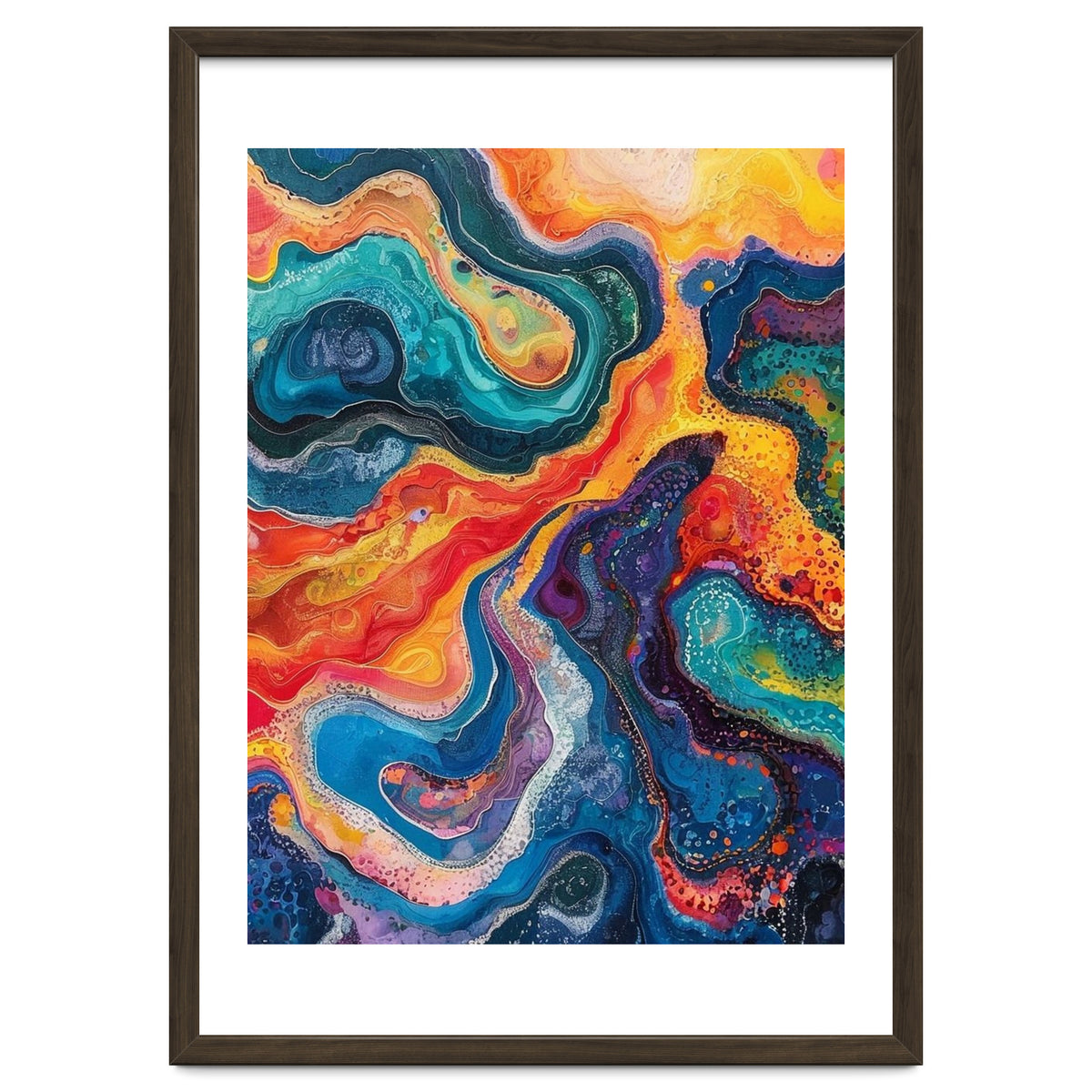 Vibrant Fluid Acrylic Pour Abstract Art