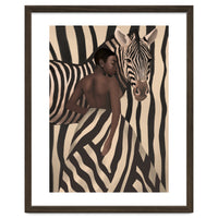 Woman And Zebra In Bold Stripes
