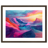 Vibrant Abstract Mountain Landscape at Sunset thumbnail