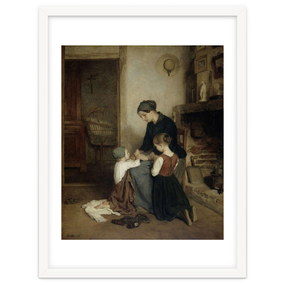 The Evening Prayer. Dating: 1857. Measurements: h 46.5 cm × w 38.5 cm; d 6.4 cm.