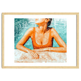 Mi Bebida Por Favor | Modern Bohemian Woman Summer Swim | Swimming Pool Watercolor Fashion Painting thumbnail