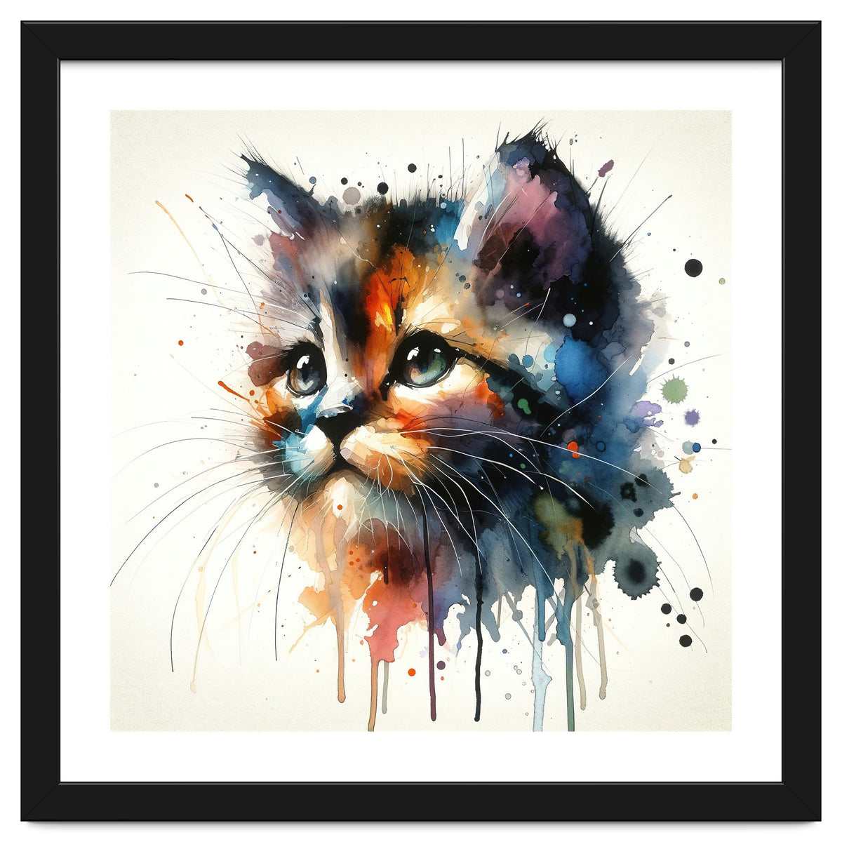 Colorful Kitten Portrait