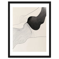 Abstract Black And White Organic Flowing Lines Art