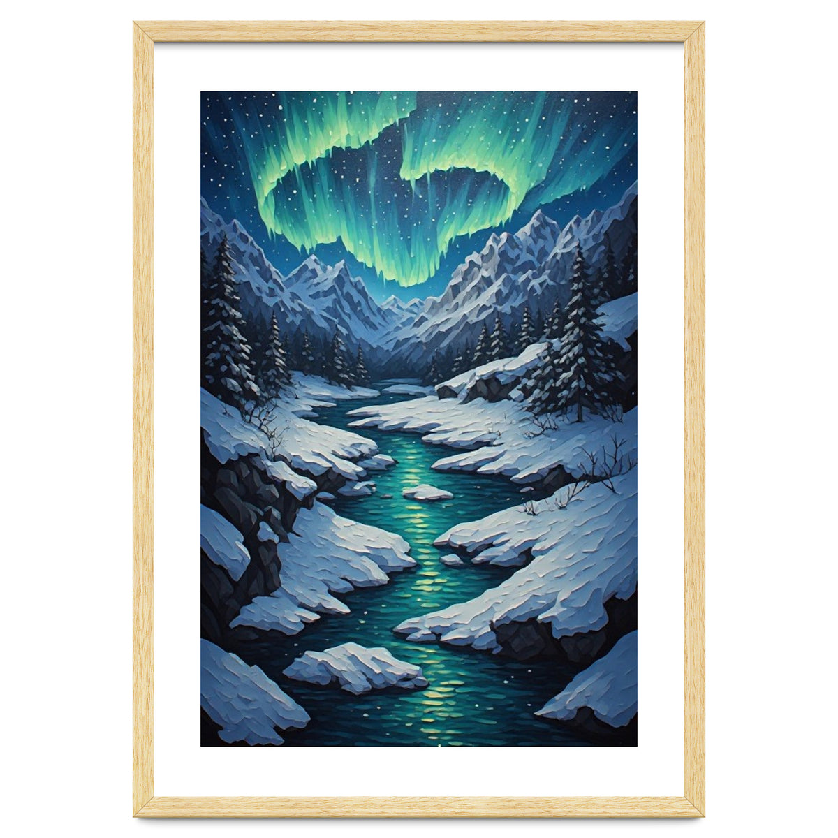 Ethereal Northern Lights: Arctic Winter Valley