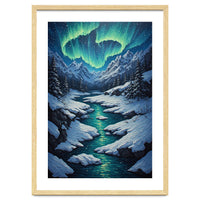 Ethereal Northern Lights: Arctic Winter Valley